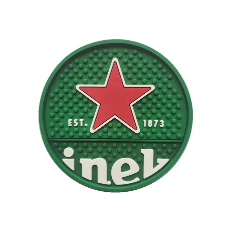 Round convex dot OEM Factory Custom Design Logo 2D Soft Rubber PVC Coaster