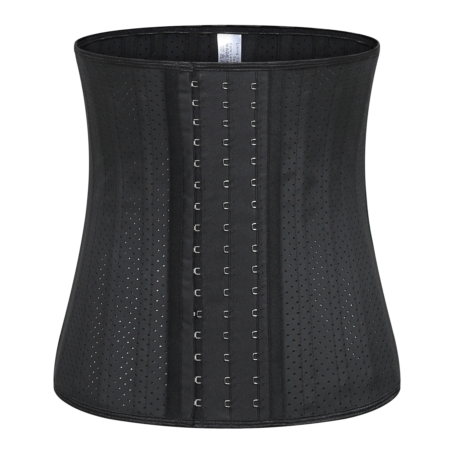 Shaperisfree Private Label 30cm breathable mesh hole corset 25 steel bone latex waist trainers with costomized 6 lines hooks