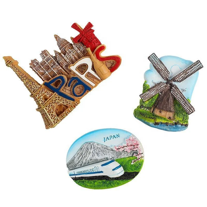 New Japanese Culture Fridge Magnets For Home Decoration Travel Souvenir 3D Wood Refrigerator