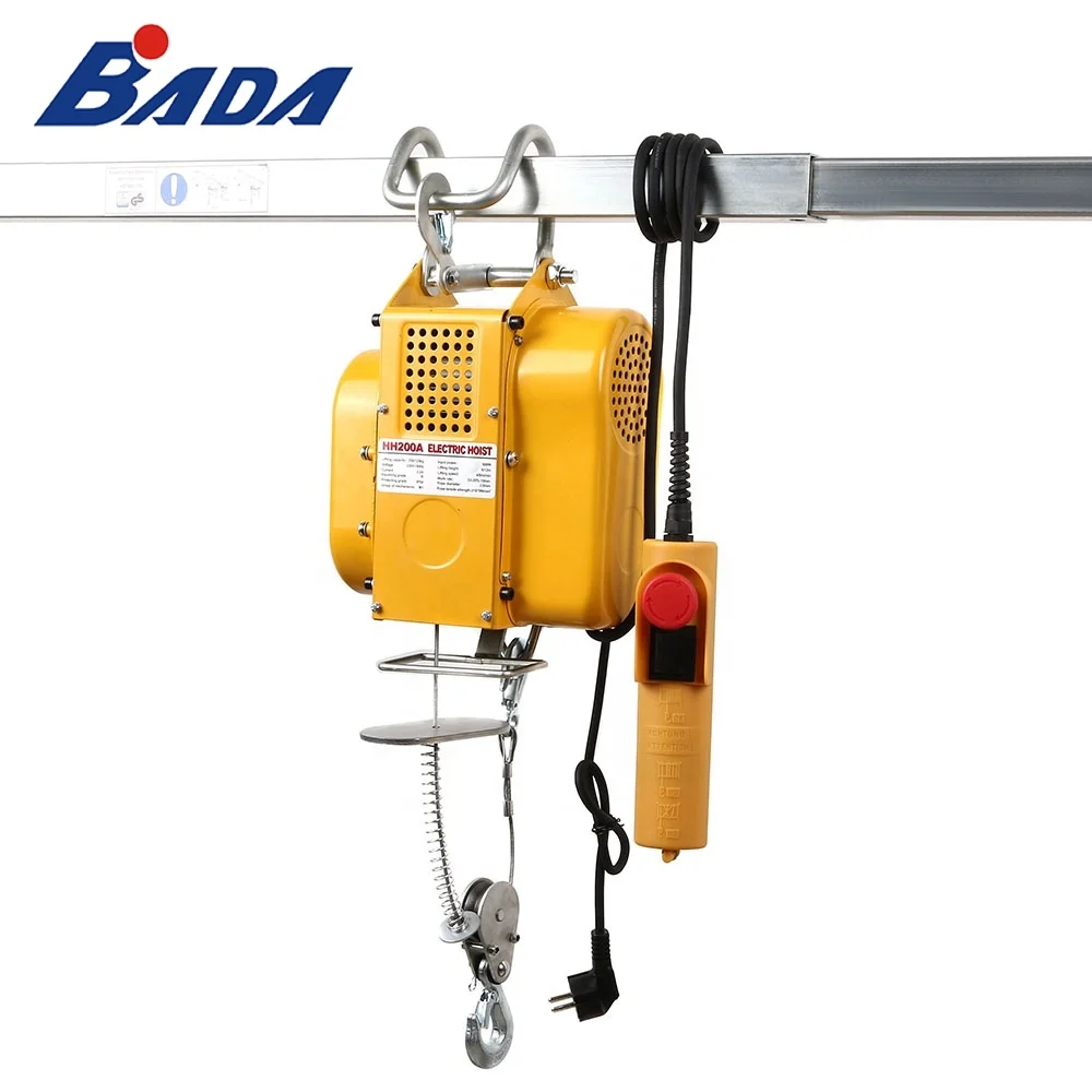 100/200kg Portable AC 230V 50 HZ suspension small mini electric winch hoist