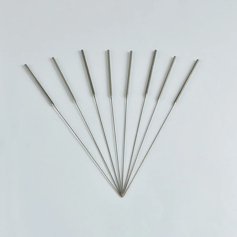 Customise Single use stainless steel tubing 1 2 handle Disposable Sterile acupuncture needles with tube