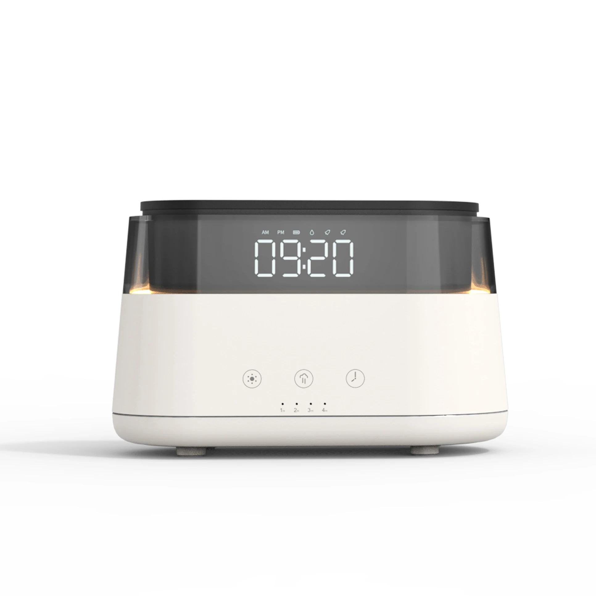 Hot Sale Portable Flame Led Air Humidifier Rainbow Lamp Tochable Home Flame Essential Oil Aroma Diffuser With Alarm Clock