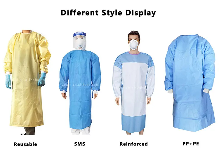 High quality aami level 4 disposable sterile isolation gown surgical waterproof