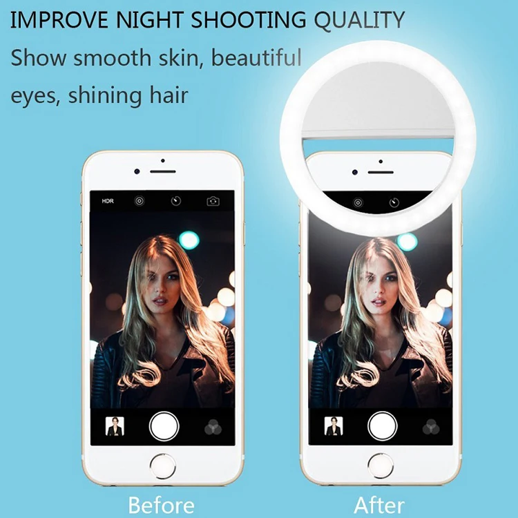 Epsilon Portable Rechargeable 3-level Brightness Makeup Mobile Phone Led Selfie Ring Light For Phone Other Mobil Phone Accessori