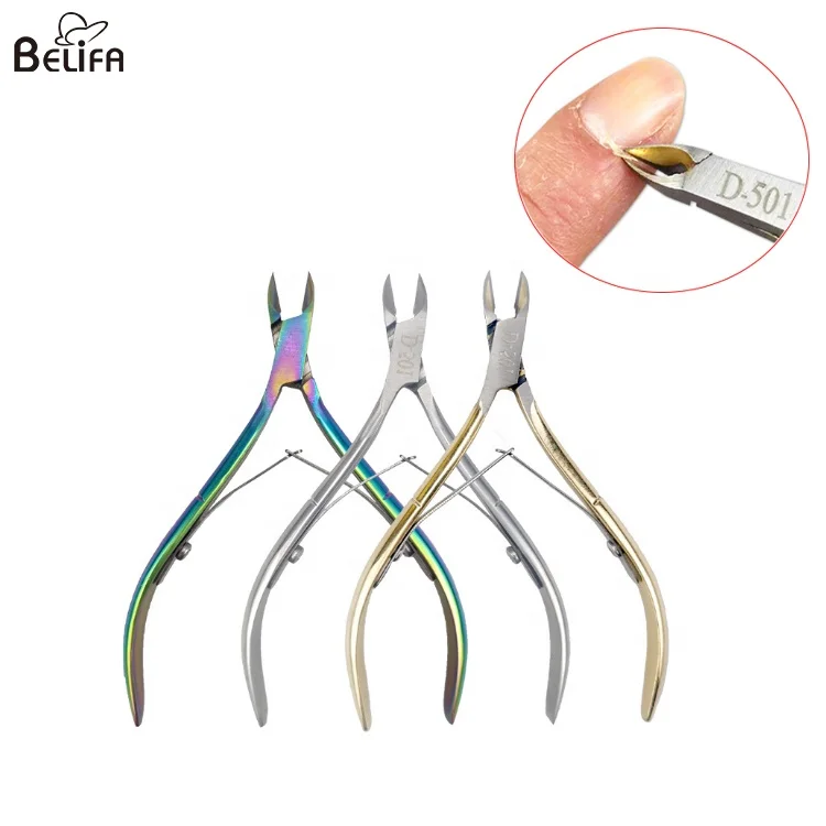Professional manicure pedicure stainless steel rainbow nail clipper/nail art cuticle nipper/nail cuticle cutter