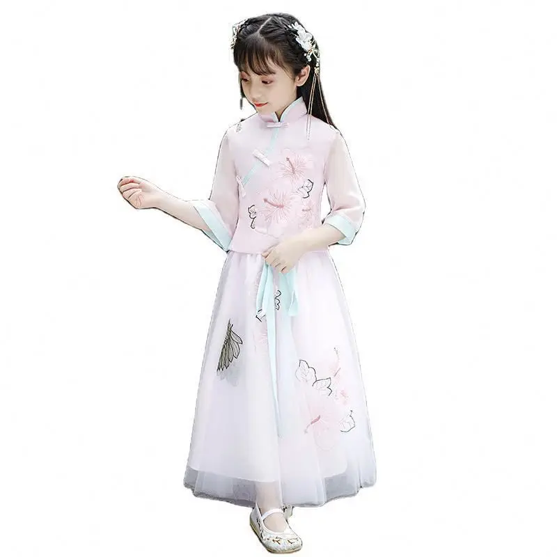 Девушка Hanfu Kid Tang оптовая продажа китайский костюм традиционное детское для девочки