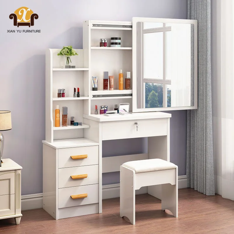 
Space Saving New Arrival Nice Design Hollywood Style Furniture Mirrored Vanity Dressing Table Dressers 