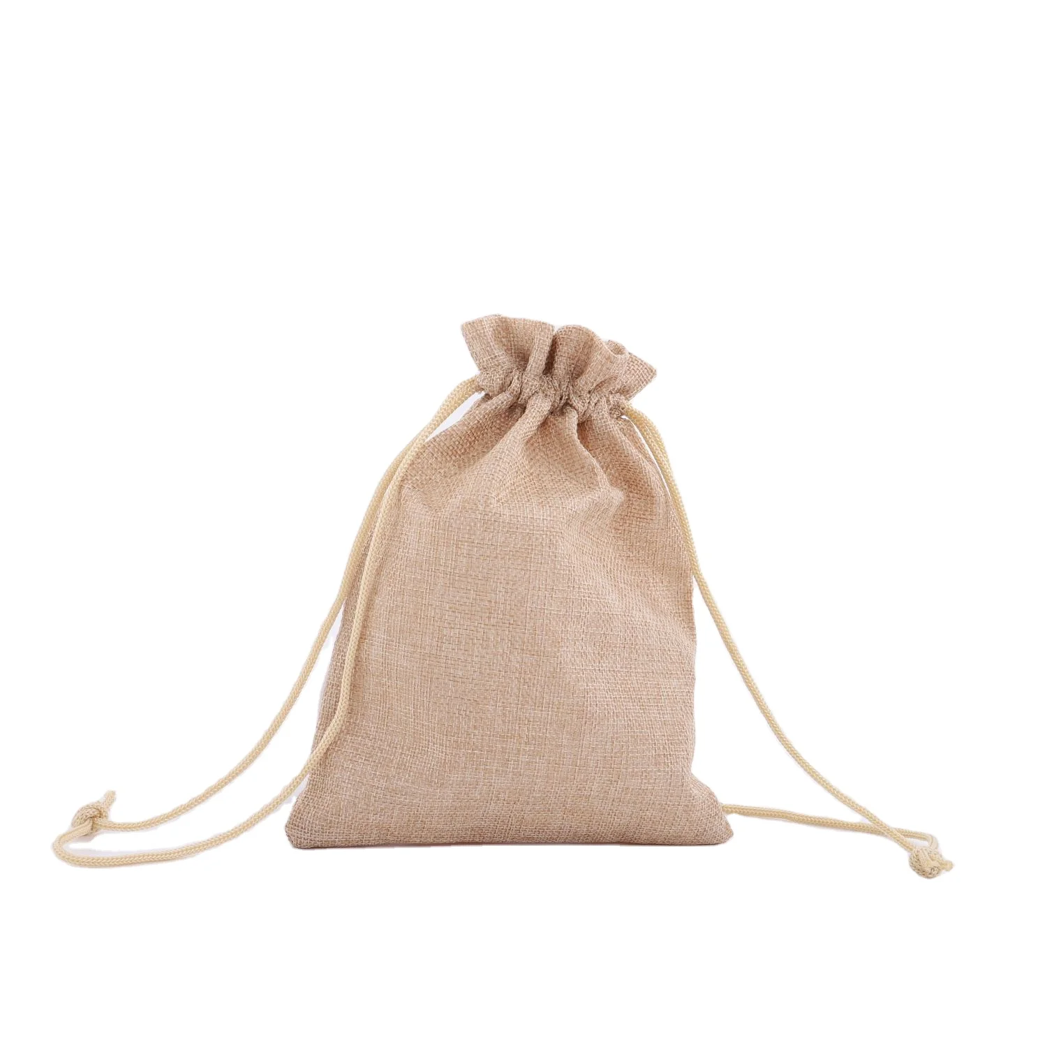 Hot Selling Custom Made Cheap Jute Small Pouch Drawstring Bag Gift bag