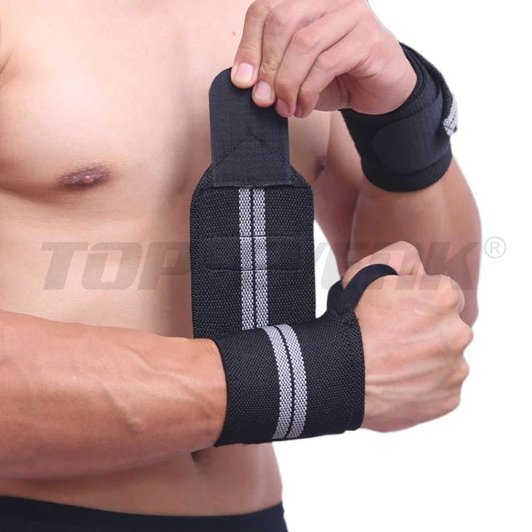 Custom Adjustable Gym Sports Protective Cotton Weight Lifting Support Wrist Wraps