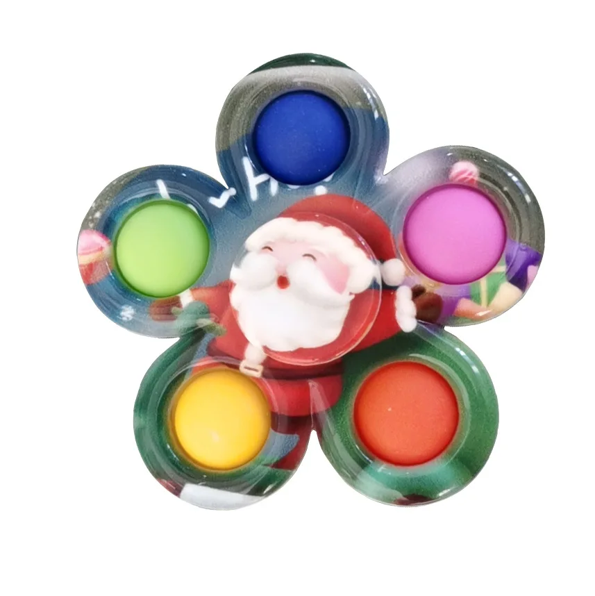 Push Pop Up Fidget Spinner Tie Dye Simple Dimple Fidget Toys Push Bubble Fidget Popper Spinners Sensory Toy Stress Relieve