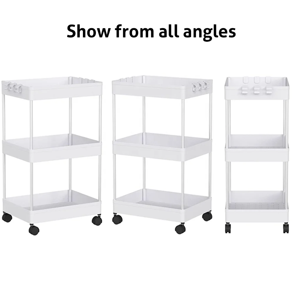 Hot Selling 3 Layers 3-tier Kitchen Storage Shelf Rack Steel Kitchen Stand Table Storage Shelf