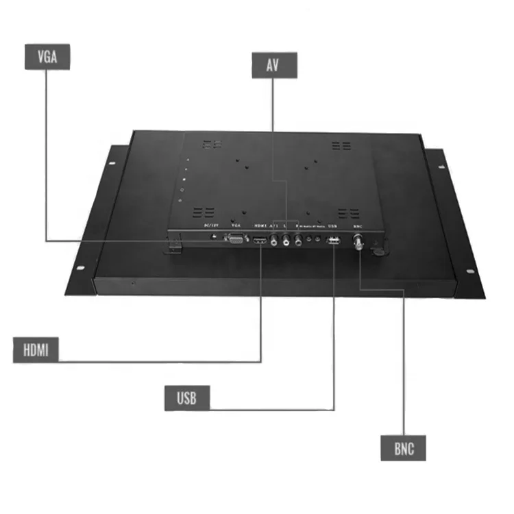 ZHIXIANDA 17.3inch open frame industrial tft  lcd monitor HD-MI BNC VGA USB AV