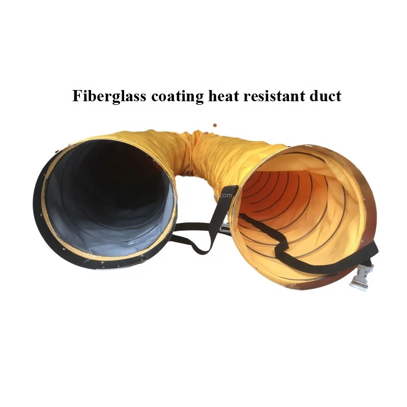 12inch Temperature Resistant 350 Degrees Silica Gel Cloth Air Duct Pipe Heat Resistant Flexible Duct