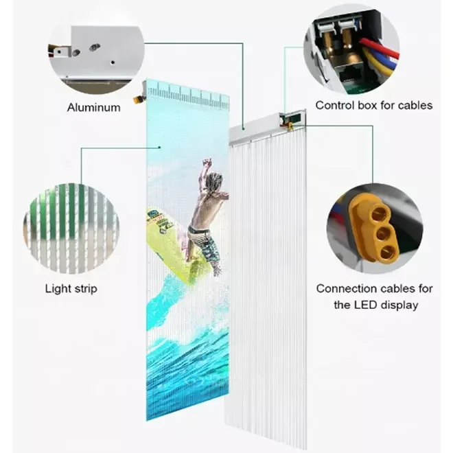 Ultra thin transparent led film display plastic led display flexible led panel adhesive led transparent film screen on glass