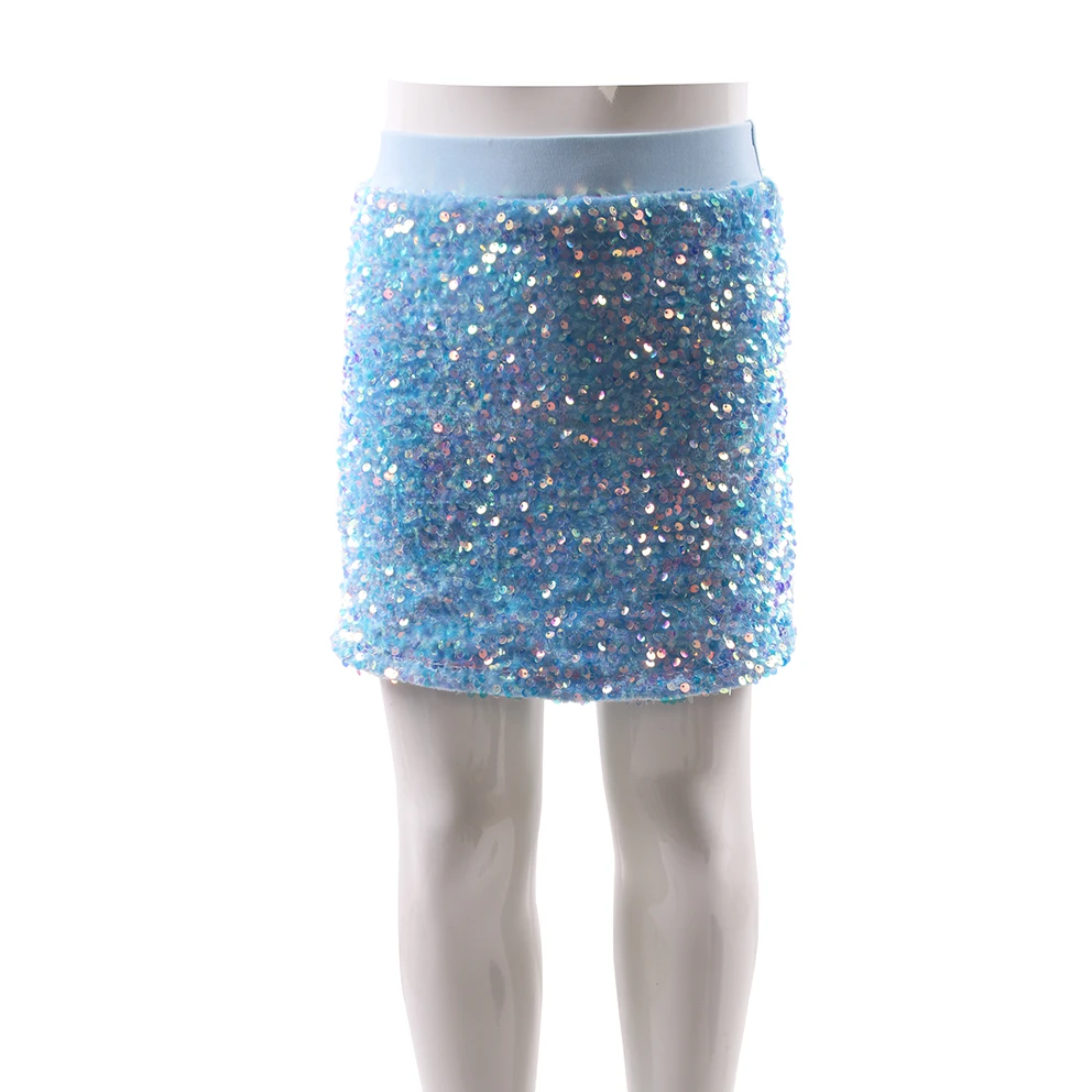Hot Selling Solid Color Dress For Girls Toddlers Kids Little Girls Sparkly Sequin Mini Skirt