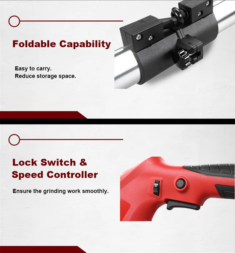 High Efficiency 750W dust-free telescopic 225mm hand-held long dry wall sander machine