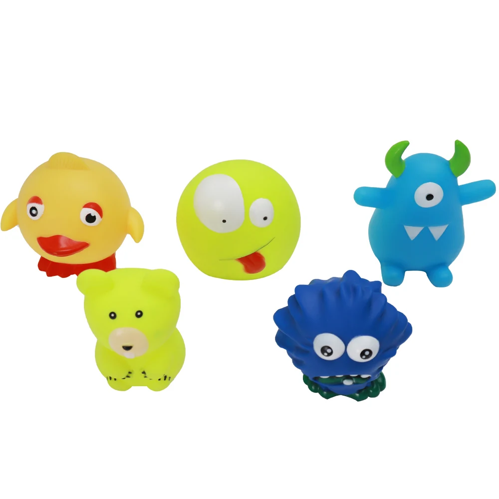 OEM ODM Custom Vinyl Animal Shaped Squeeze Toys Kid Toddler Promotional Squeaky PVC Rubber Animal Action Figure Bath Tub Toys
