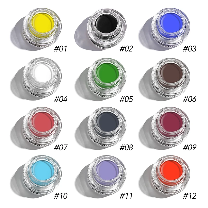 Black Eye Liner Gel Smudge Proof Long Lasting Waterproof Eyes Makeup Colorful Cosmetics Women Beauty Eyeliner