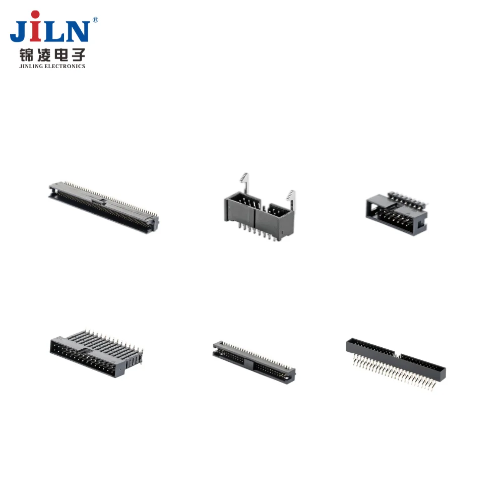 JiLN 1.27 2.54 mm pitch 12 16 pin wire to board straight angle three pieces black electronics ejector header connector on PCBA