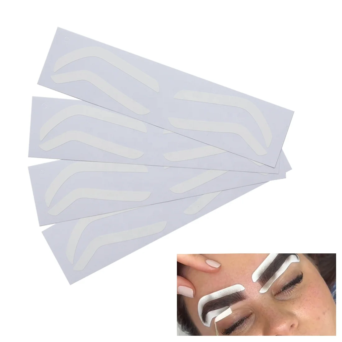 Private Label Match Eyebrow Shape Tape Guide Airbrush Mapping Sticker Stencils Eyebrow Auxiliary Sticker