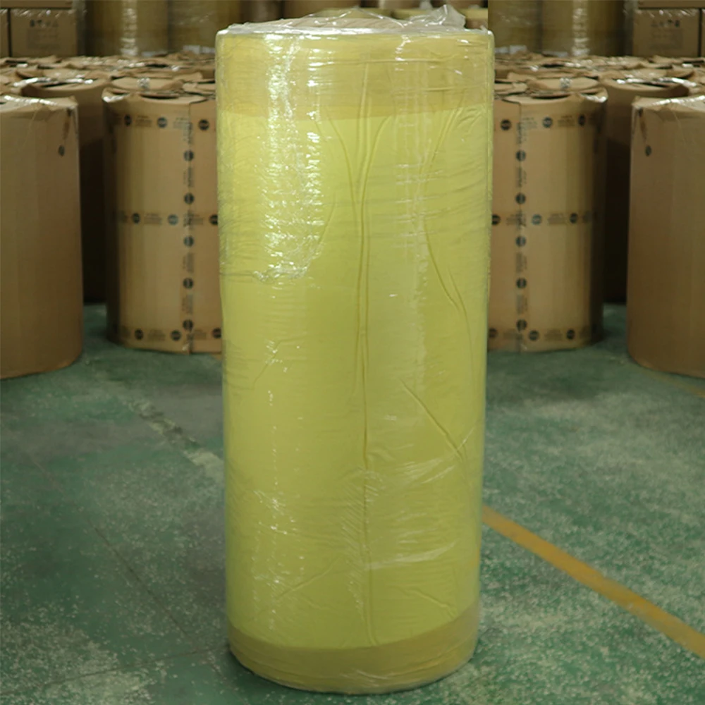 Professional india market masking tape jumbo roll thermal tape 150 degrees 140mic yellow color for house