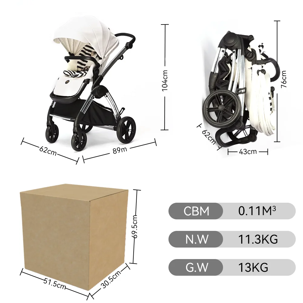 Purorigin Chinese Manufacture Factory Direct Sale 2025 New Design OEM High End 3 in 1Baby stroller carreolas para bebe