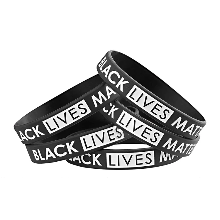Hot Sale Print Black Lives Matter Wristband Rubber Band Silicone Bracelet Wristband For Sale