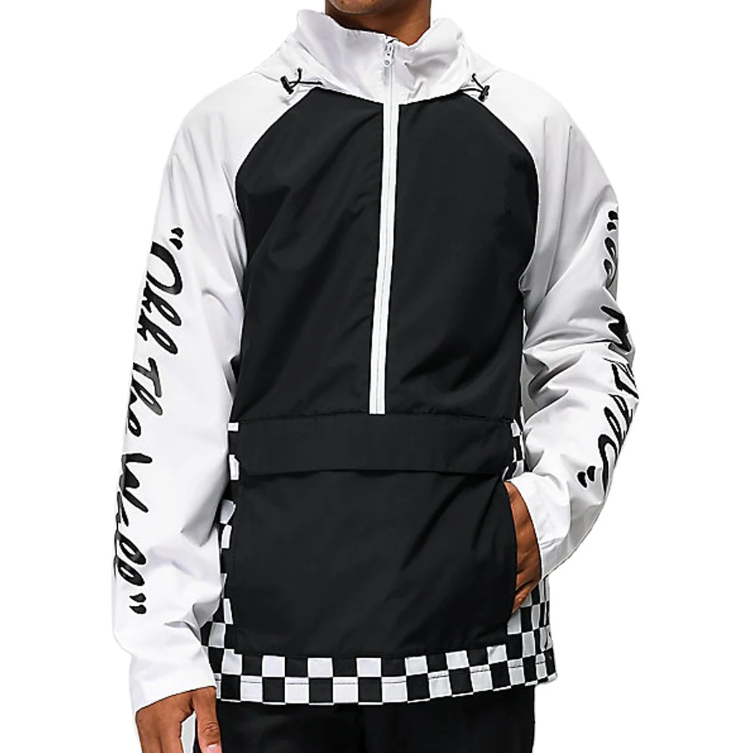 Men Custom Half Zipper Windbreaker Jacket Premium Quality Turtle Neck 100% Polyester Jacket with Front Pouch Pocket