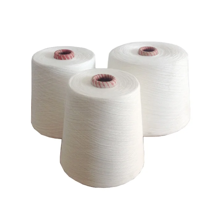 100% Spun Polyester Yarn 100 pct polyester spun yarn raw white