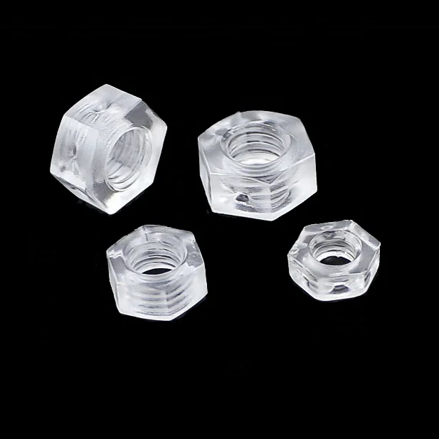 Black and white nylon insulated hexagon nuts M5 / M6 high strength environmental protection plastic bolt