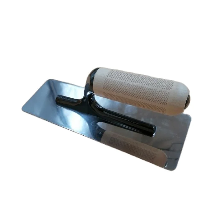High quality Stainless Steel Trowel with Black Nickel Aluminum Foot Mesh Wood Handle  Artistic Painting Trowel