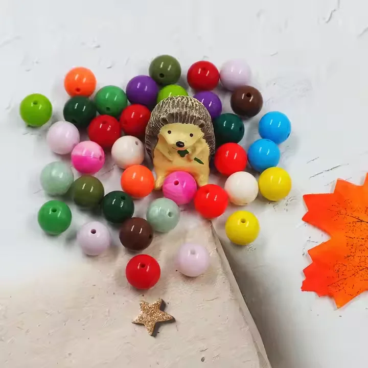 Bpa Free Food Grade 14mm Making Bracelet Baby Chewable Silicone Abacus Beads