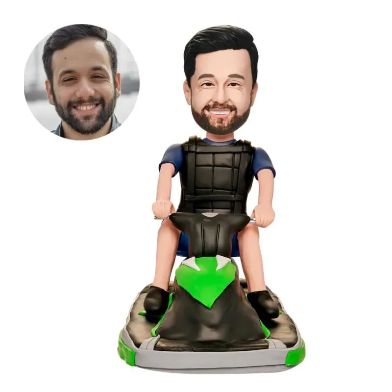 Fully Customizable Motorcyclist Riding Motorcycle Clay Dolls Artificial Style for Souvenirs