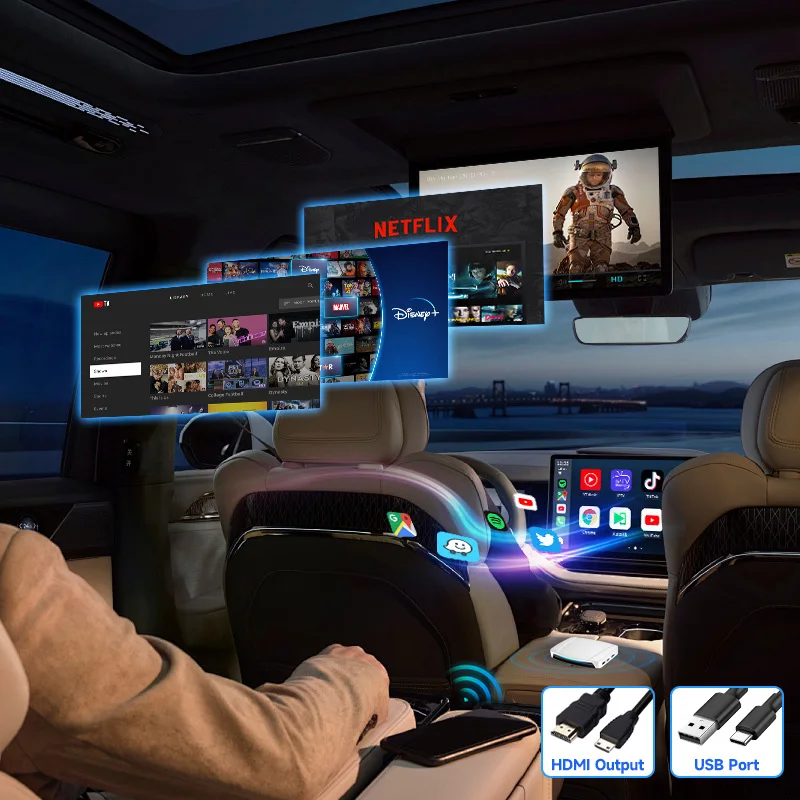 Carlinkit SM6225 Tbox Uhd Hdmi 8 г + 128 ГБ Lte Gps Carplay Ai Box Plug беспроводной youtbub Android Auto для Netflix Apple