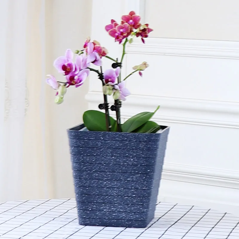 Imitation stone square thickened balcony desktop process ladder set basin plastic flower pot