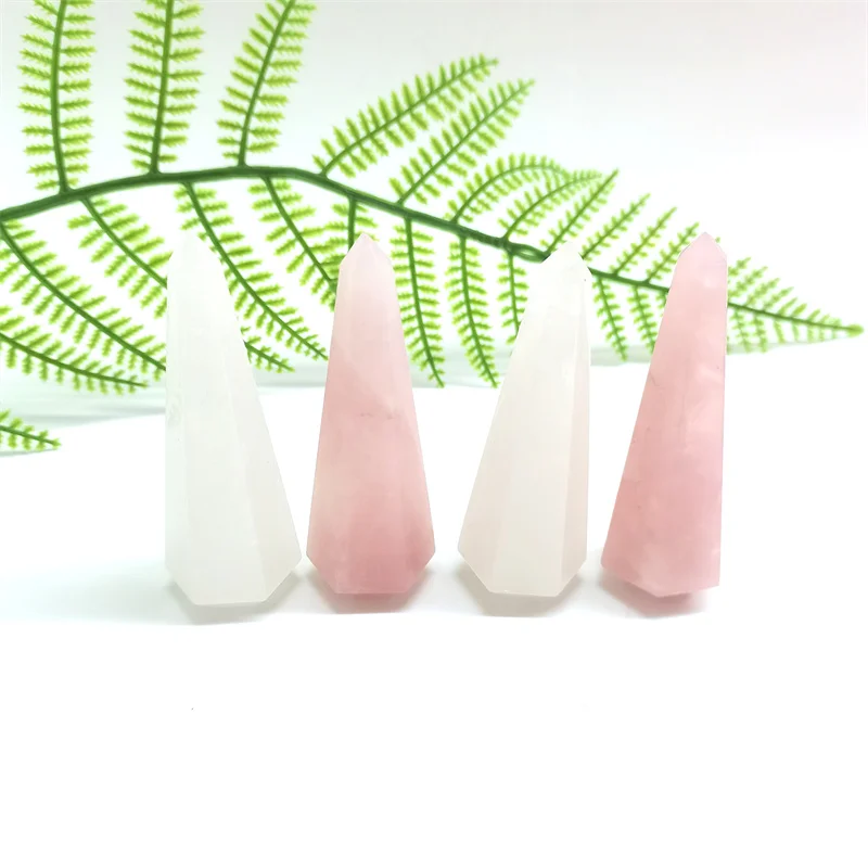 Hot Sale Pendant Holder Natural Clear Quartz Rose Quartz Crystal Ring Setting for Home Decoration