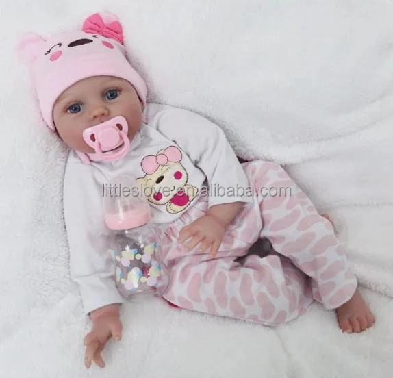 Hot Selling Beautiful Wig Reborn Baby Doll For Kids Reborn Doll 22Inch Cloth Body Silicone Simulation Baby Reborn