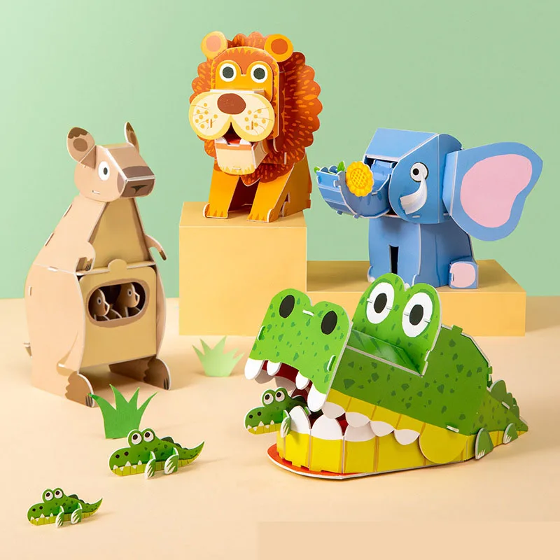 Мультфильм 3d бумажная головоломка игрушка на заказ Мини животная Головоломка Набор для мальчиков и девочек взрослых