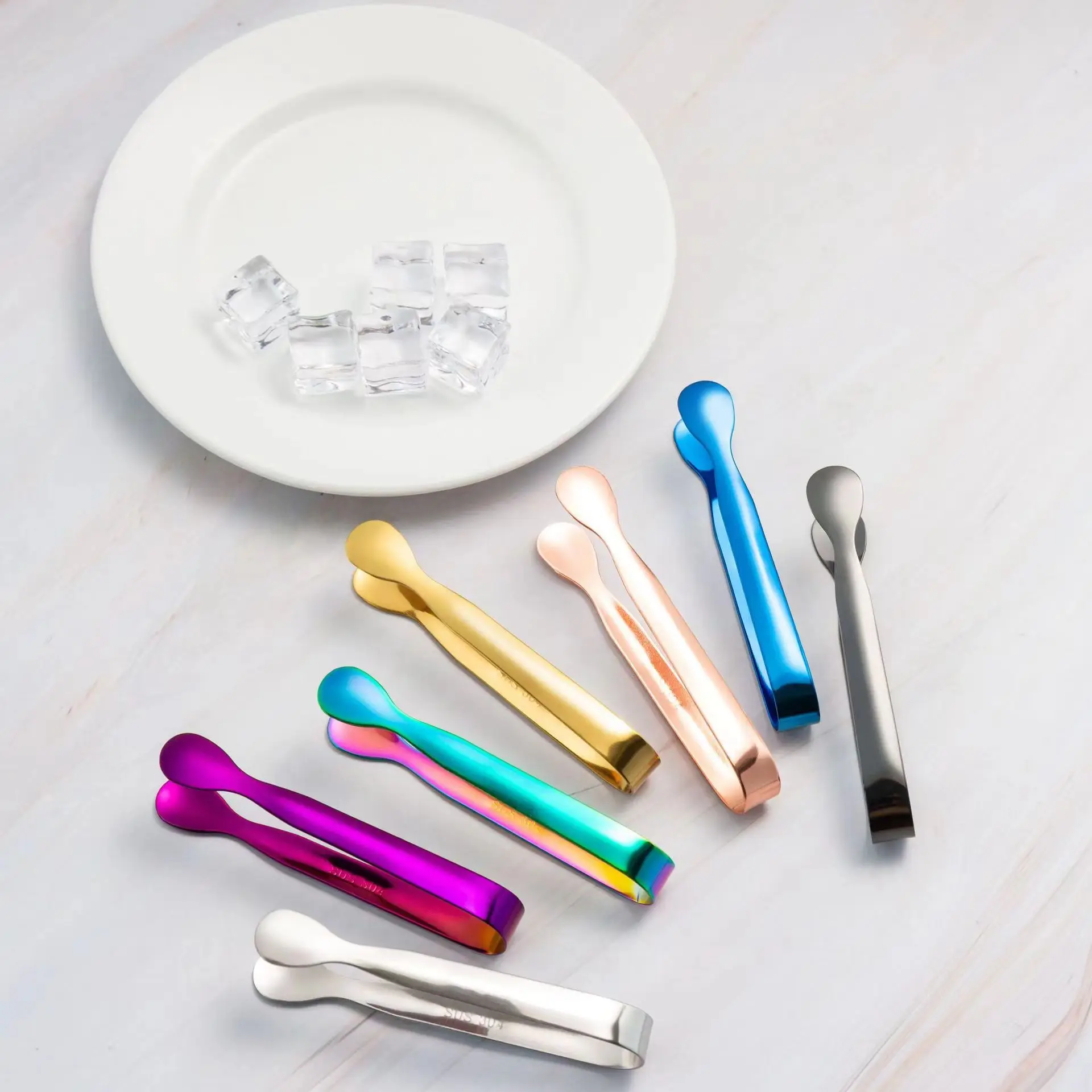 New Arrived Colorful Party Bar BBQ Sugar Mini Clip Bread Food Ice Clamp Ice Tong for Ice Bucket