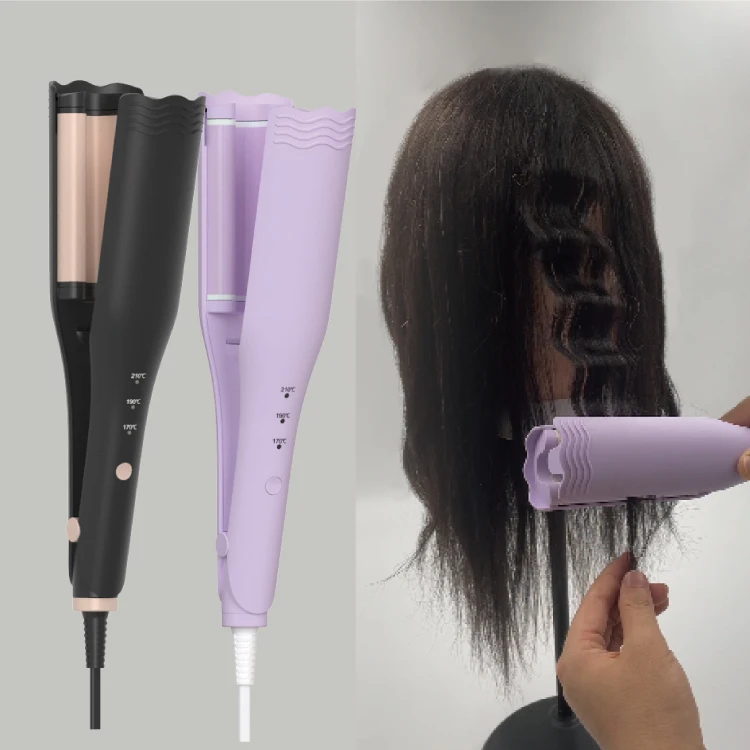 portable small negative ion tourmaline ceramic fast heating  waves shape curlin deep U waver hair curler
