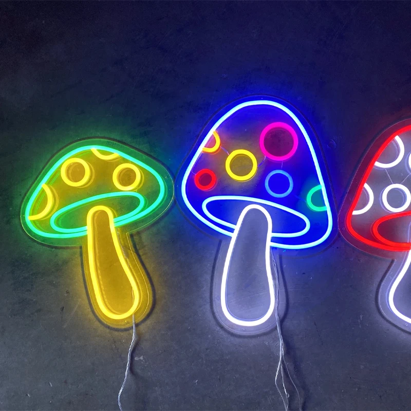 Shanghai Liyu-12V-DevSign многоцветный неоновый знак в виде грибов для декора магазина