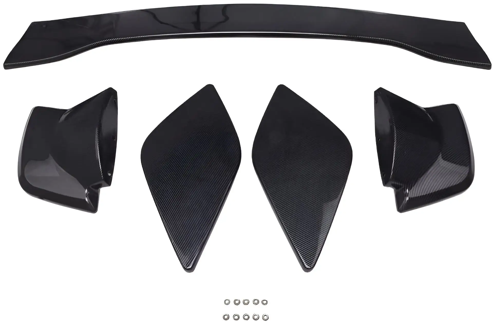 High Quality Fit For Subaru WRX STI 2015-2019 Glossy Carbon Fiber Rear Roof Boot Tailgate Trunk Spoiler Wing Flap Trim