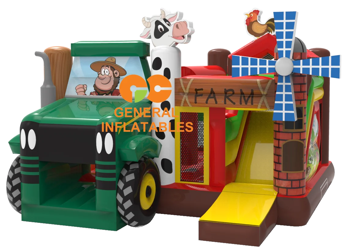 Commercial grade tough vinyl bounce house for sale. Farm inflatable combo , is perfect for unisex