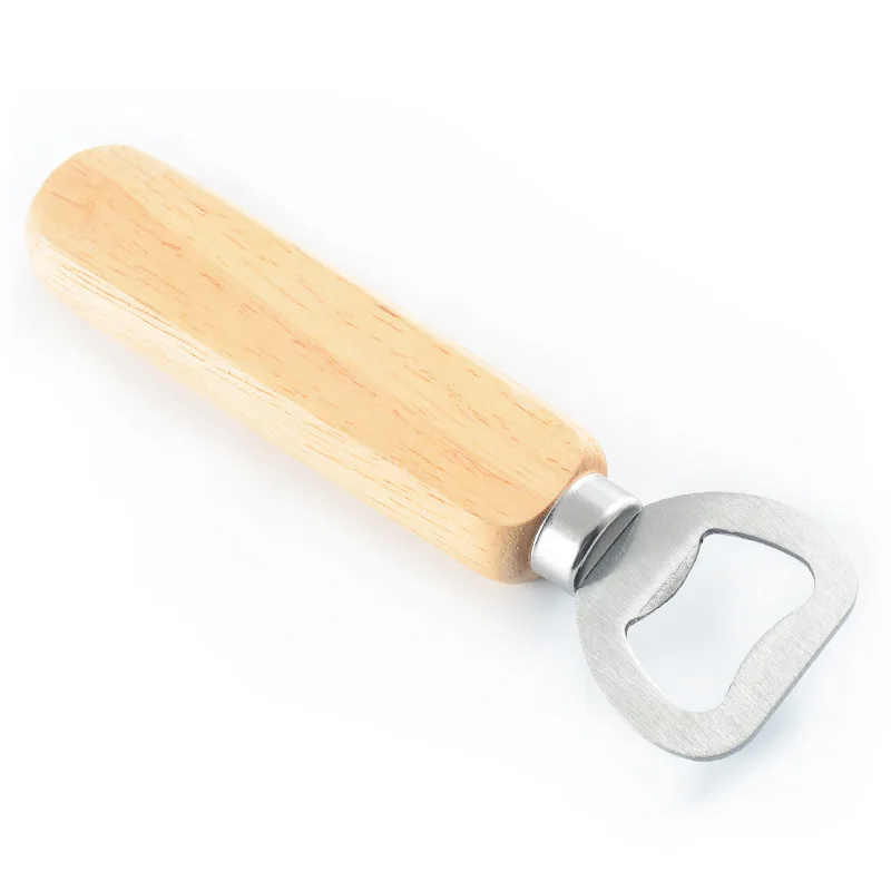 Factory Price Wooden Handle Beer Opener Kitchen Bar Tools Customized Logo Beer Bottle Opener