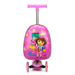 Twinkle Cartoon Cute Kids Small Scooter Suitcase Lazy Trolley Bag Baby ABS travel Luggage