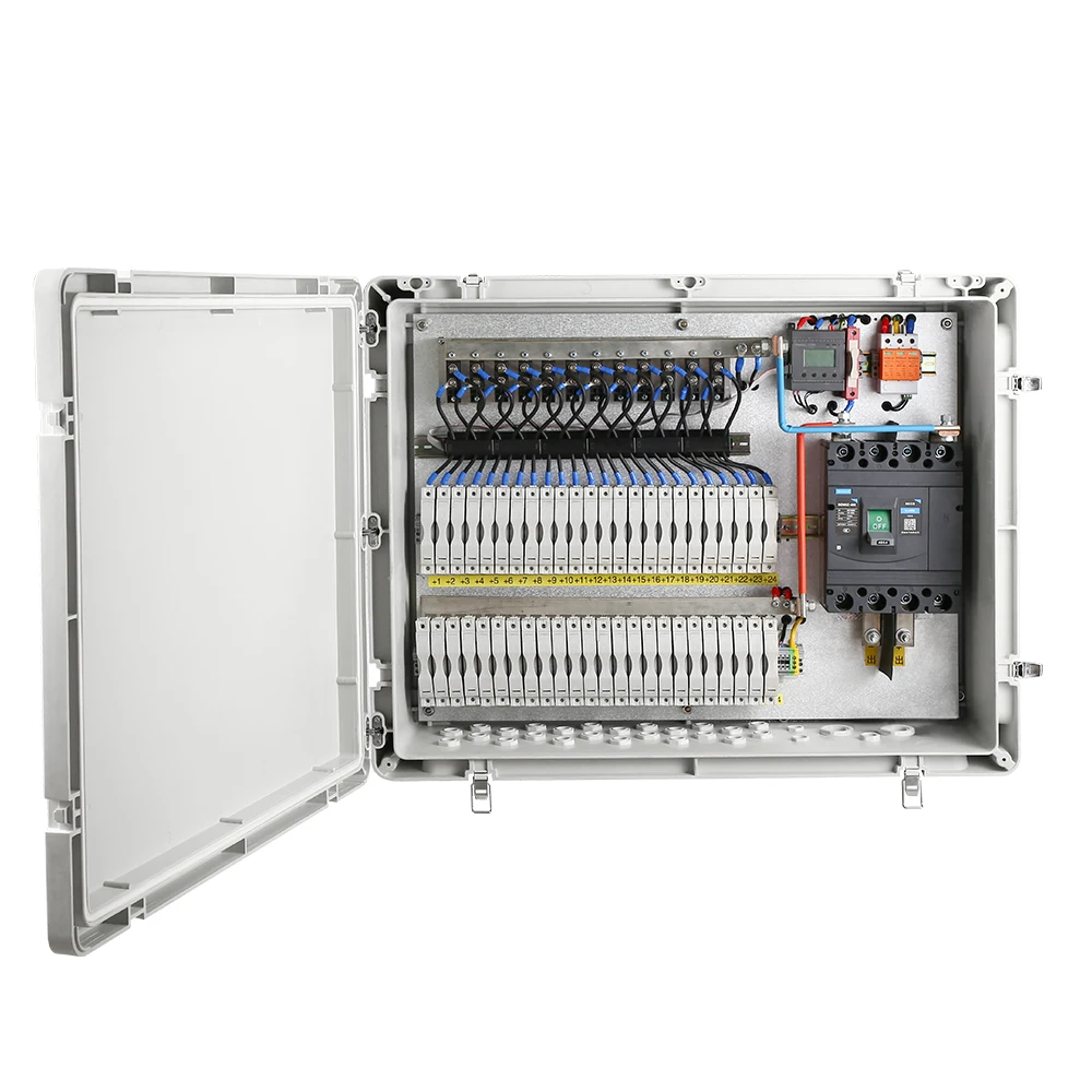 PV Array Combiner Box IP65 Waterproof Stainless Steel Power Distribution Box for Solar System
