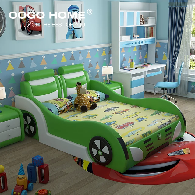 
Wooden cartoon single bed children furniture sets for love 