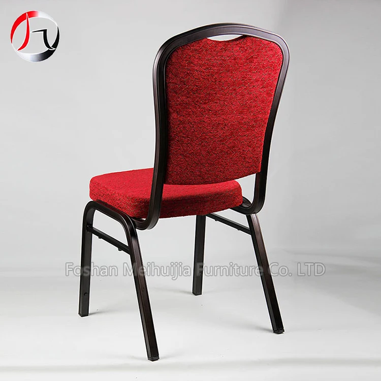 Hotel furniture stackable cheap banquet dining chair red fabric event chairs