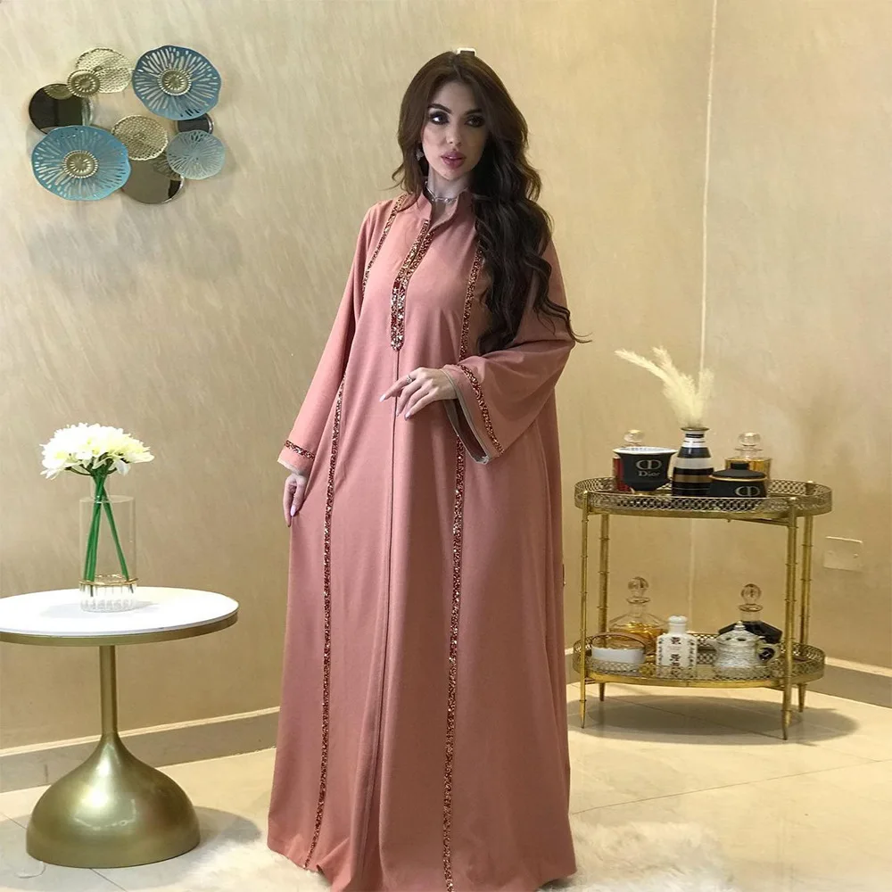 Limanying Middle East Dubai Oman Saudi Arab Diamond Kuwait eid Jalabiya Women Muslim Dress With Stone