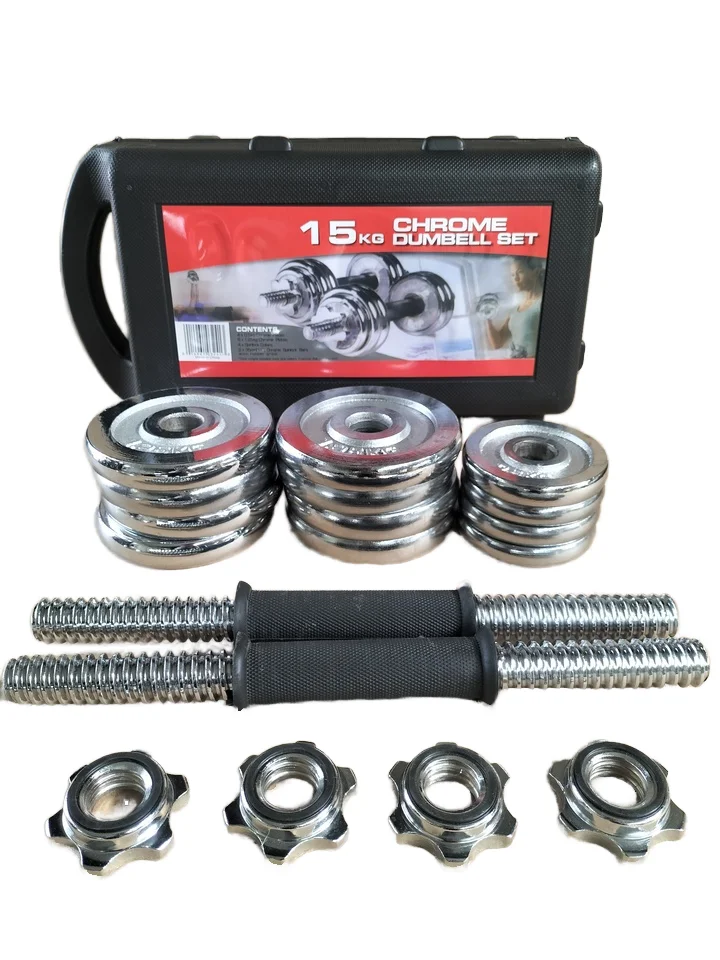 Hot Sale high quality fitness equipment weight competition standard adjustable electroplated cast iron dummy barbell suit